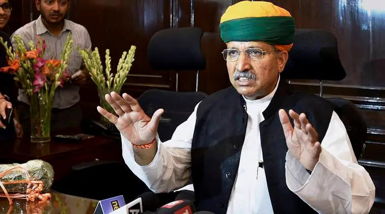 Shri Arjun Ram Meghwal during a press interaction.